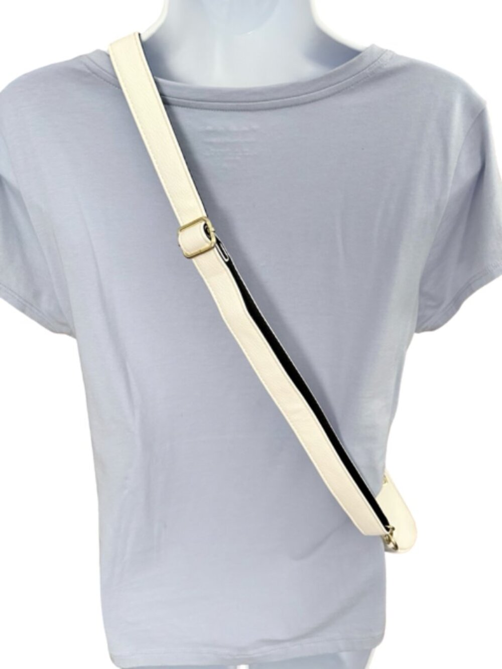 INICAT Vegan Leather White Sling Bag Crossbody Purse with Clear Pocket - Picture 3 of 8